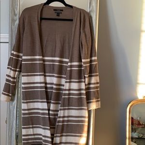 Tan striped cardigan